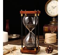 Timer a clessidra in legno nero sabbia, grande timer a clessidra 60 minuti, orologio decorativo per uomo donna a clessidra, per desktop, casa, cucina, decorazione ufficio