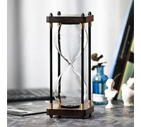 Timer a clessidra riempibile, con cornice in legno nera, con timer decorativo a sabbia (clessidra vuota, grandi dimension