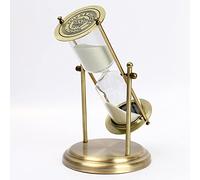 Timer a clessidra, vetro girevole vintage con sabbia, timer per sabbia da 15 minuti, clessidra in metallo e sabbia, adatto per regali, casa, scrivania, giochi, studio, decorazione ufficio (B)