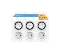 Timer analogico 24 ore per 1 presa con interruttore, confezione da 3 pezzi, ideale per programmare dispositivi elettrici interni.