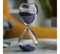 timer, Clessidra portatile con timer da 30 minuti, grande, colorata, in vetro trasparente e liscio, ideale for decorare la scrivania di casa, Natale compleanno(Blu)