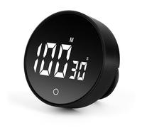 Timer Cucina, 199M 59S con Display Digitale a LED Magnetico, per l'Ufficio Palestra in Classe Domestica, Positivo Conto Alla Rovescia (Nero)