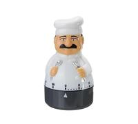 Timer Cucina,Timer da Cucina Meccanico 60 Minuti Conto alla Rovescia Analogico a Forma di Chef Plastica con Meccanismo di Carica in Metallo Timer per Uova