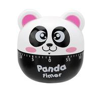 Timer da a forma di panda del fumetto, sveglia meccanica da, contatori manuali a forma di animale per strumento di sincronizzazione della cottura(Rosa)