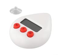 Timer da bagno con funzione di memoria resistente agli schizzi Abs Countdown Timer compatto 8 x 6 x 2 cm Layout con magnete fori per appendere - Bianco (bianco)