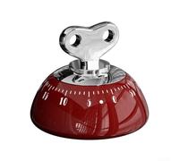 Timer da cucina, 60 minuti, conto alla rovescia, meccanico, magnetico, in acciaio inox, per cucinare, studiare, lavorare, scrivania, non richiede batteria (rosso)