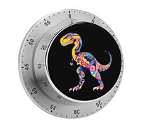 Timer da cucina a carica manuale da 60 minuti con dinosauro colorato, strumento di gestione del tempo meccanico visivo per cucinare