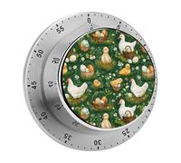 Timer da cucina a carica manuale da 60 minuti per Pasqua, con pollo e uova, strumento di gestione del tempo meccanico visivo per cucinare