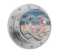 Timer da cucina a forma di cuore in vetro Chef Cooking con allarme forte Timer da tavolo meccanico magnetico