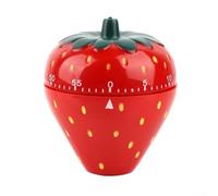 Timer da cucina a forma di fragola, 60 minuti, con carica meccanica, no | Timer compatto in plastica da 68 × 78 mm con allarme a campana forte - non necessario, per cucinare, studiare o