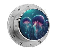 Timer da cucina a forma di medusa colorata per cucinare, timer da cucina in acciaio inossidabile, orologio magnetico con conto alla rovescia da 60 minuti, meccanico a carica, per aula, palestra, studi