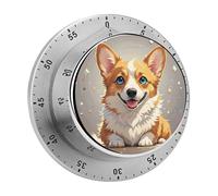 Timer da cucina a forma di simpatico cane Corgi, chef, cucina con allarme forte, timer da tavolo meccanico magnetico