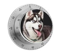 Timer da cucina a forma di simpatico cane Husky, chef, cucina con allarme forte, timer da tavolo meccanico magnetico