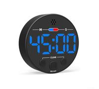 Timer da cucina a LED con retro magnetico e display LCD trasparente per conto alla rovescia e cronometraggio preciso, adatto per cucinare, cuocere, studiare e usare in ufficio (blu)