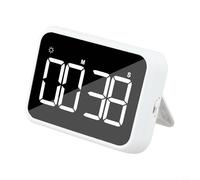 Timer da cucina a LED con retro magnetico, timer per conto alla rovescia fino a 99 minuti e 59 secondi, luminosità regolabile e allarme a 3 volumi (rumoroso/silenzioso), per cucinare, studiare, bianco