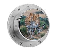 Timer da cucina a righe leopardo Timer da cucina con allarme forte Squisito corpo in acciaio inossidabile Promemoria conto alla rovescia Timer meccanici visivi magnetici Timer impermeabili