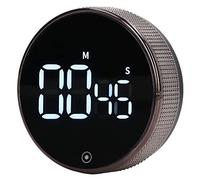 Timer da Cucina, Aspirazione Magnetica Silenziosa, Timer da Studio Per Bambini, Timer Per Conto alla Rovescia a LED, Nero, con Ampio Display a LED, Per Cucinare Cottura Classe Studio