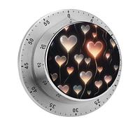 Timer da cucina con cuore luminoso e amore, chef che cucina con allarme forte, timer da tavolo meccanico magnetico