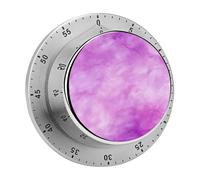 Timer da cucina con motivo tie-dye rosa tenue e viola per Cooking Chef, orologio con timer da cucina con allarme forte, non richiede batterie, timer da tavolo meccanico con supporto magnetico