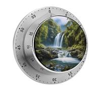 Timer da cucina con paesaggio a cascata, timer da chef per cucinare con allarme sonoro, squisito meccanismo in acciaio inossidabile