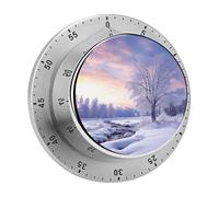 Timer da cucina con paesaggio invernale, timer da chef con allarme sonoro,