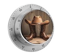 Timer da cucina con retro magnetico e cappello da cowboy, timer manuali con conto alla rovescia per aula, casa, palestra e abbronzatura.