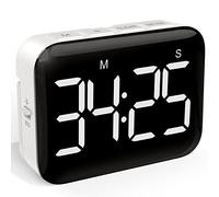 Timer da cucina digitale, ampio display, retro magnetico per scuola | Conto alla rovescia & cronometro 99min, luminosità & volume regolabili, a batterie, per pasticceria, insegnanti & bambini