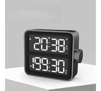 Timer da cucina digitale con doppio allarme LCD grande con retro magnetico e base da tavolo per cucinare cottura in aula esercizio - 199 minuti ABS programmabile nero