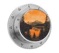 Timer da cucina e da montagna vintage per chef, orologio con timer da cucina con allarme forte, nessuna batteria richiesta, timer da tavolo meccanico con supporto magnetico