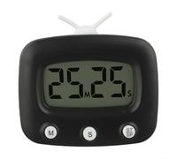 Timer da cucina e studio con grande schermo digitale, conto alla rovescia programmabile e temporizzazione in avanti, allarme acustico e modalità sleep risparmio energetico (nero)
