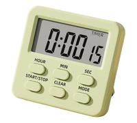 Timer da Cucina Elettronico Magnetico Portatile Conto alla Rovescia | Plastica Verde Chiaro, Conteggio Regolabile, Supporto Magnetico, per Cucinare, Ufficio e Dolci