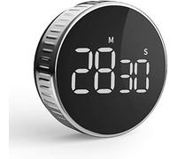 Timer da cucina, HOMMINI Timer digitale da cucina con ampio display LCD, allarme forte, funzionamento con un solo pulsante, timer magnetico per conto alla rovescia, controllo manopola, per cucina,
