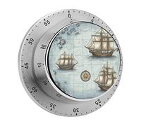 Timer da cucina in acciaio inossidabile con mappa della barca stampata timer multifunzione timer conto alla rovescia cronometro per cottura domestica