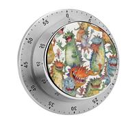 Timer da cucina in acciaio inossidabile con mostri colorati caotici stampati per cucinare timer multifunzione conto alla rovescia cronometro per cucinare in casa