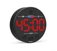 Timer da cucina LCD trasparente con display a LED e retro magnetico, supporta il conto alla rovescia e il conto alla rovescia per cucinare e cuocere, costruito con materiale ABS (rosso)