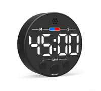 Timer da cucina LCD trasparente con display a LED e retro magnetico, supporta il conto alla rovescia e il conto alla rovescia per cucinare e cuocere, costruito con materiale ABS (bianco)