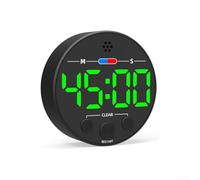 Timer da cucina LCD trasparente con display a LED e retro magnetico, supporta il conto alla rovescia e il conto alla rovescia per cucinare e cuocere, costruito con materiale ABS (verde)