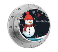 Timer da cucina magnetico in acciaio inox, timer con conto alla rovescia, orologio meccanico con sveglia per la cottura in forno, feste di Natale