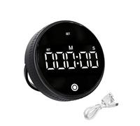 Timer Da Cucina Magnetico Ricaricabile, Con Staffa Ampio Display Conto Alla Rovescia Digitale 999 Minuti Ruota Allarme Forte Fai Te For Cuocere Griglia(Black)