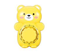 Timer da Cucina Meccanico 60 Minuti Orologio da Cucina con Orso dei Cartoni Animati, Non Sono Necessarie Batterie, Timer Per Il Conto alla Rovescia Per Cuocere al Forno, Studiare(Giallo)