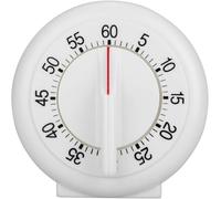 Timer da cucina meccanico manuale da 60 minuti, conto alla rovescia rotondo con anello forte, quadrante visivo per cucinare, cuocere e allenarsi, timer bianco senza batterie