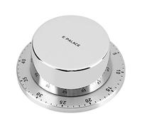 Timer da cucina meccanico, Timer di cottura manuale con base magnetica, Strumento per il conto alla rovescia per cottura con allarme incorporato - Argento(Argento)