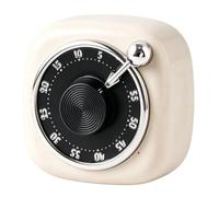 Timer da cucina Retro Record Meccanico Magnetico No Battery Clock | Cucina Cucina Visual Food Timer per Frigorifero Forno A Microonde Scrivania Casa Camera Da Letto Soggiorno Scuola Aula Crema