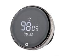 Timer da cucina rotante con batteria ricaricabile USB e allarme forte per cottura accurata, cottura, studio ed esercizio fisico, controllo facile con un pulsante, compatto portatile nero (A)