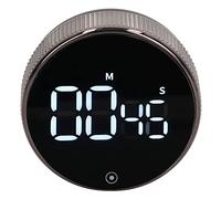 Timer da cucina Rotante Silenzioso Ventosa Magnetica Bambini Orologio da Apprendimento LED Timer Conto alla rovescia Nero