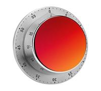 Timer da cucina sfumato con sfumature rosso-arancio per chef, orologio con timer da cucina con allarme forte, non richiede batterie, timer da tavolo meccanico con supporto magnetico