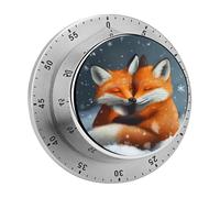 Timer da cucina Snowy Fox, timer da cucina con conto alla rovescia, promemoria, timer a carica manuale per lo studio a casa
