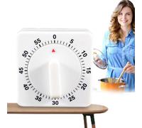Timer da cucina - Timer meccanico bianco facile da usare, timer meccanico a carica versatile, timer meccanico a carica | promemoria allarme conto alla rovescia 1 ora/60 minuti | timer per uova