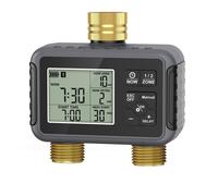 Timer da Giardino Doppia Presa in Ottone con Durata Irrigazione da 1 a 360 Minut