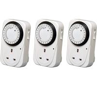 Timer Da Incastro 24 Ore Bianco 3 Pezzi 3 Pin Timer Mains Con Interruttore